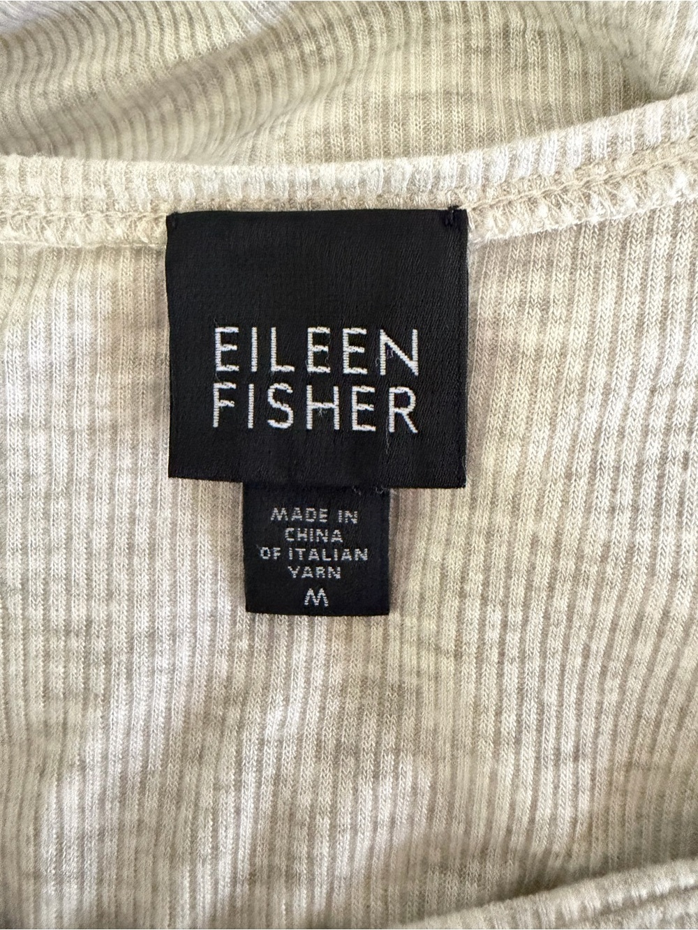 Eileen Fisher Soft Stretch Rib Knit Tank Top | Size Medium | Heather Gray - Picture 5 of 5